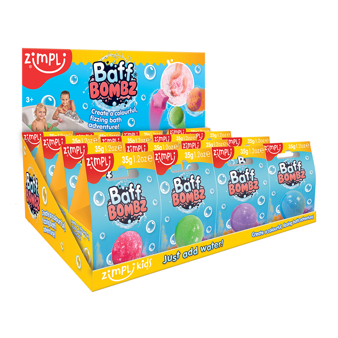 Zimpli Round Baff Bombz – Badebombenspielzeug für Kinder, hergestellt in Großbritannien