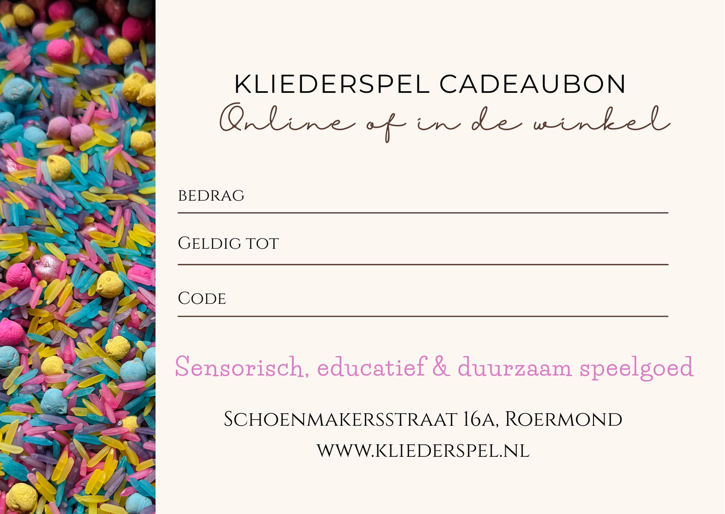 Geschenkgutschein für Kliederspel