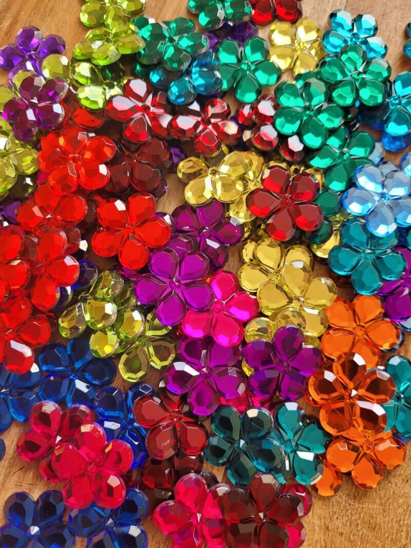 Bauspiel Glitzersteine Blumen – 120 Teile