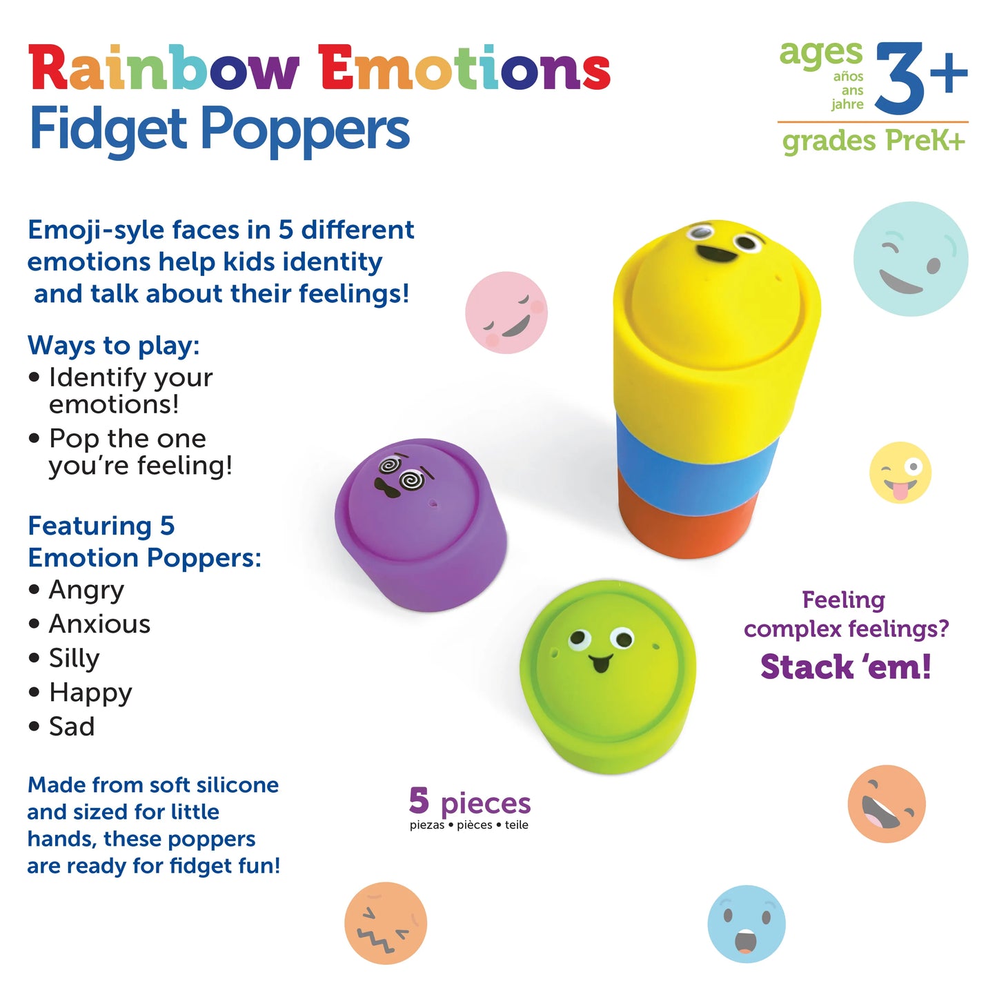Regenbogen-Zappel-Emotions-Popper