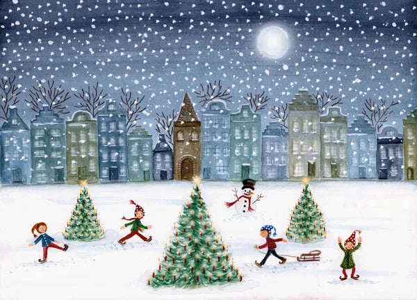 Weihnachtseislaufen | Klugscheißer-Postkarte