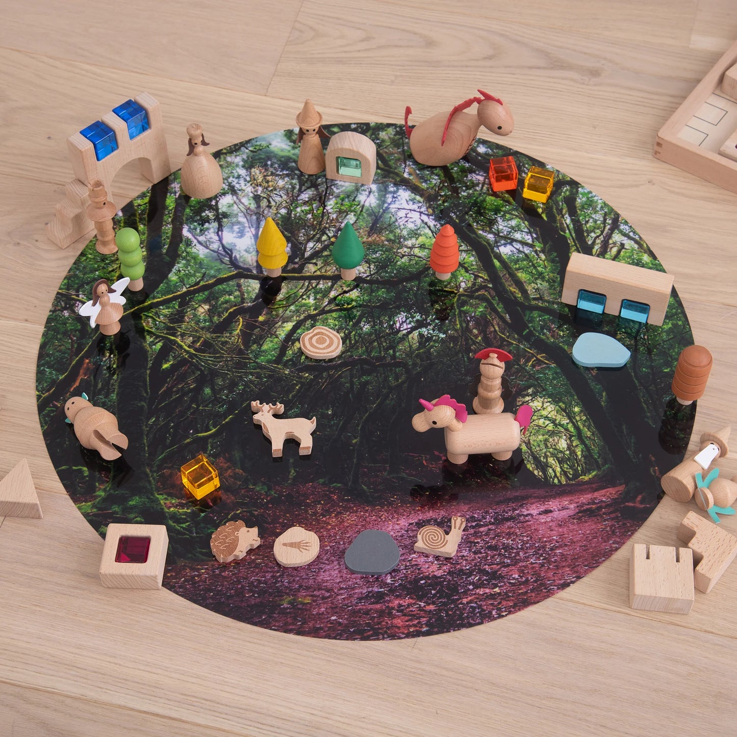 Runde Spielmatte - Wald
