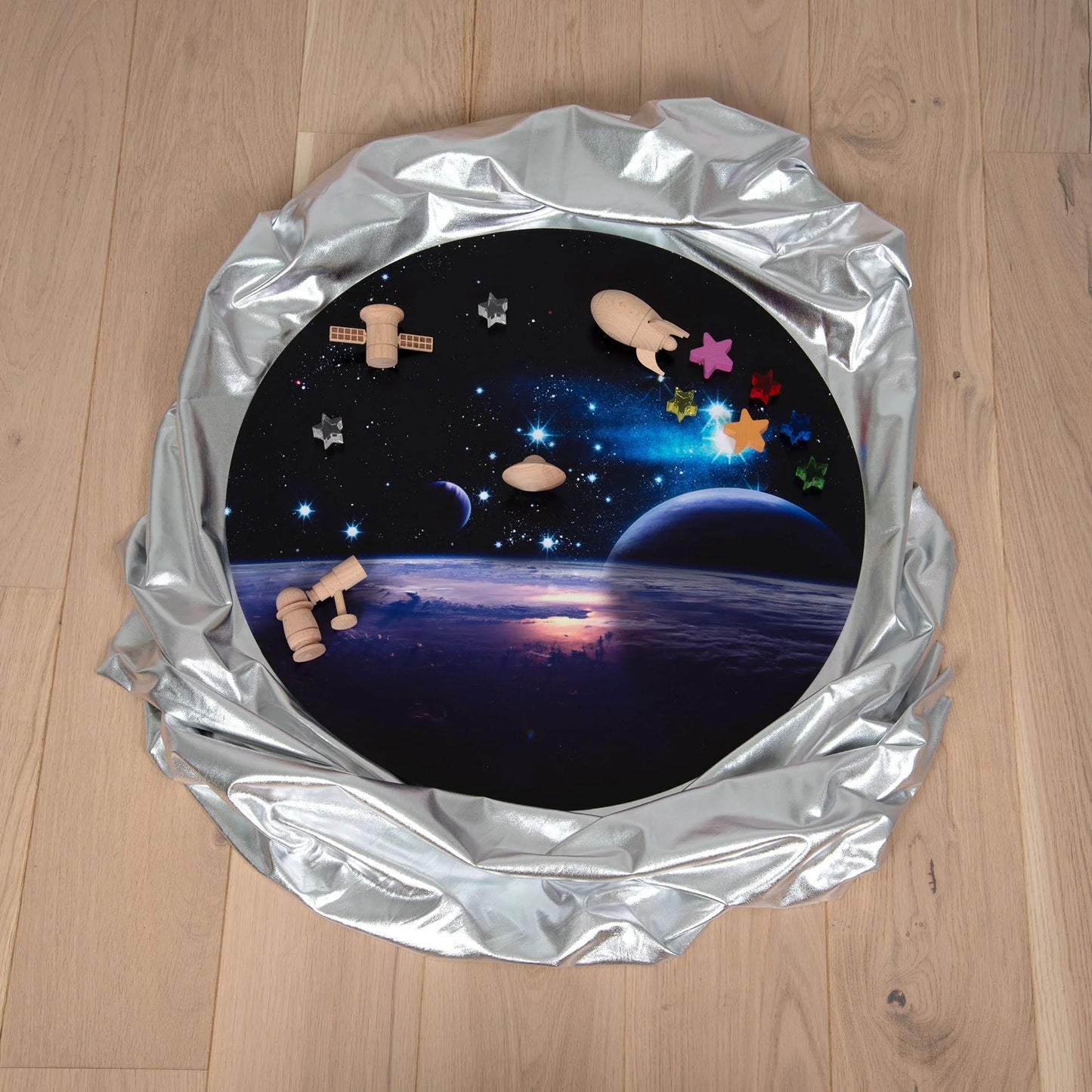Runde Spielmatte - Weltraum