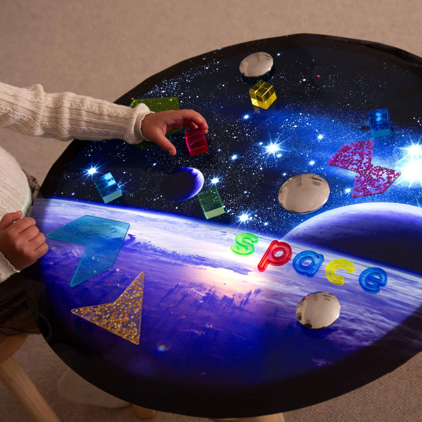 Runde Spielmatte - Weltraum