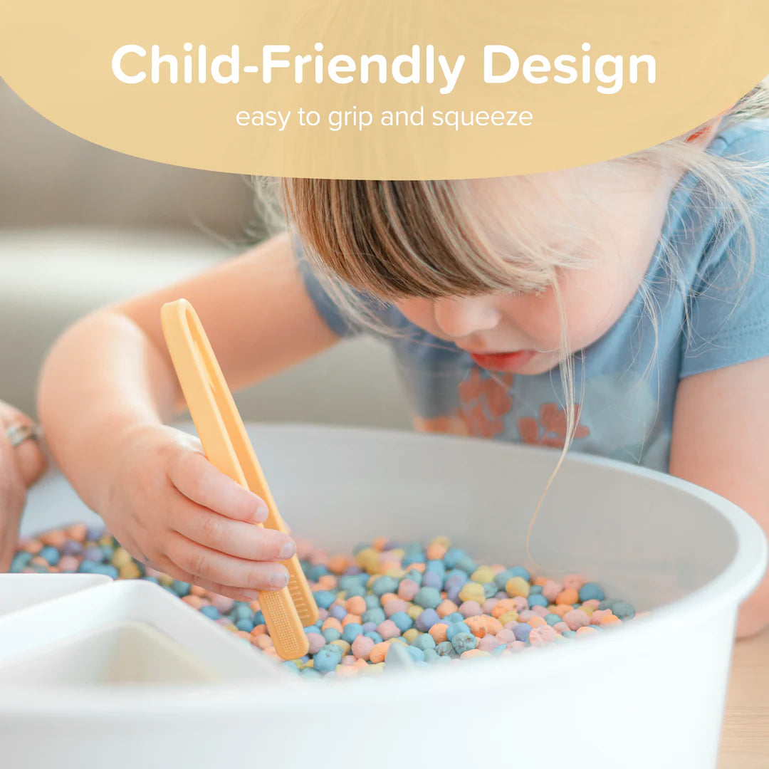 Inspire My Play silicone pincetten – Set van 3 – (koraal/geel)