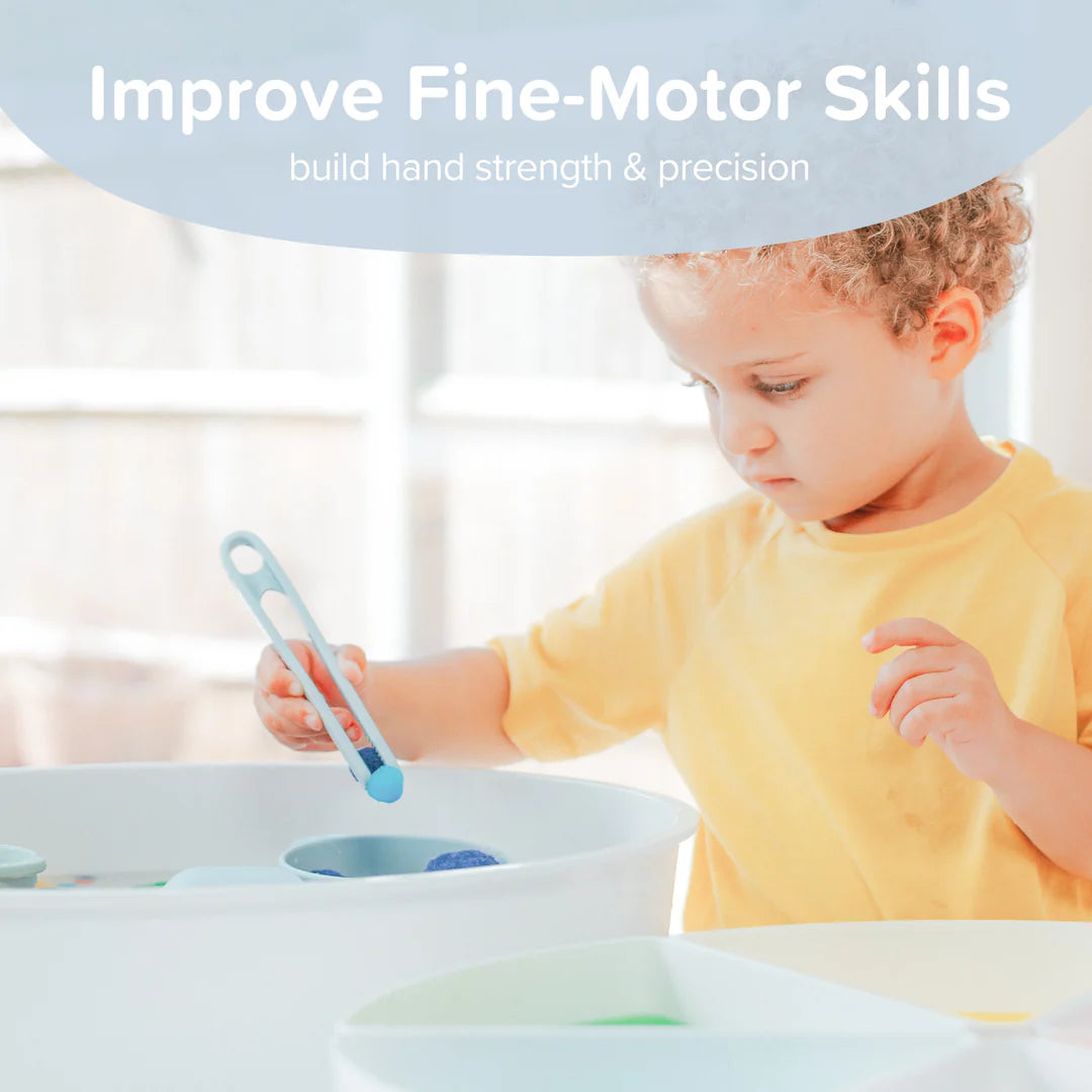 Inspire My Play silicone pincetten – Set van 3 – (koraal/geel)