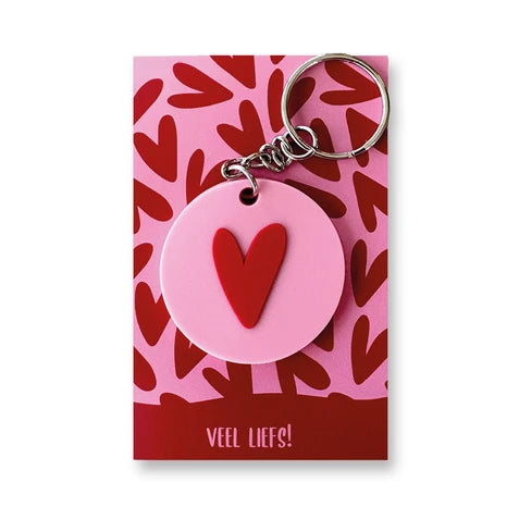 Sleutelhanger - Hartje roze/rood