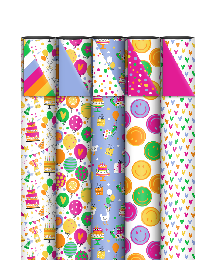Inpakpapier - Party time - 70cm x 2m 50rol