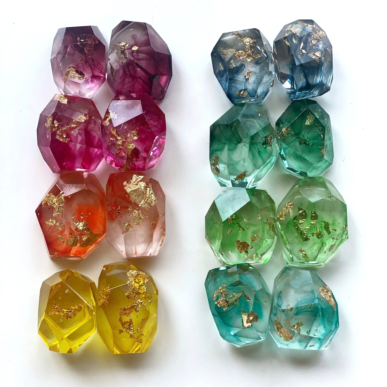1 Harz-Edelstein mit Goldflocken [Coole Farben] - Pädagogisches Sensorisches Spielzeug