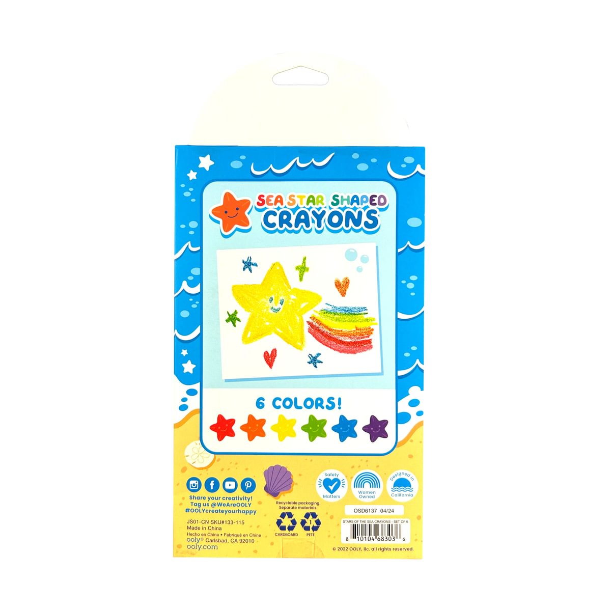 Stervormige Krijtjes – Set van 6 | Kleurplezier in Elke Punt