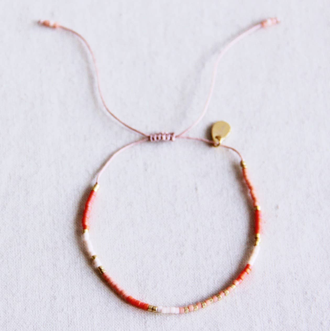 Miyuki armband nude/oranje/zalmkleurig