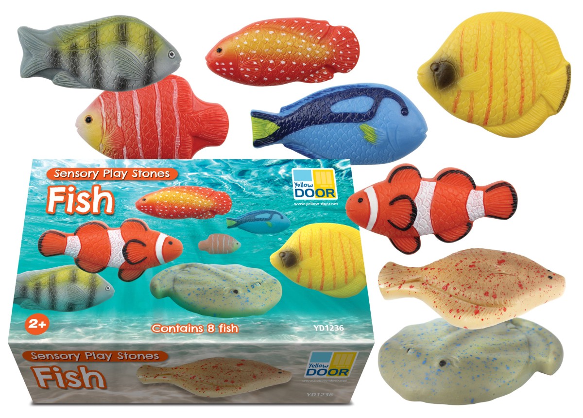 Yellow Door – Sensory play stones, Fish