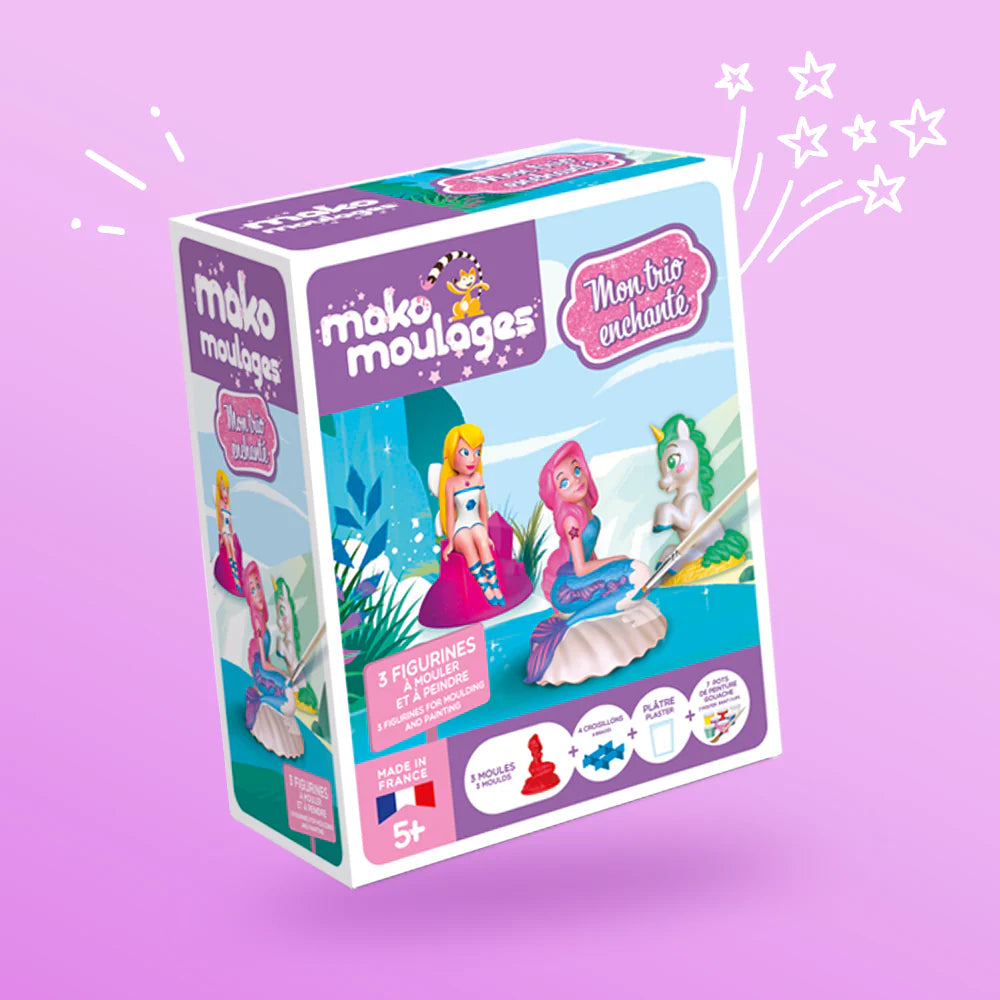 Mako Moulages - Set van 3 (Fee, Eenhoorn, Zeemeermin)