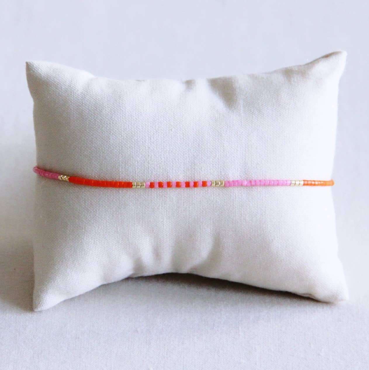 Miyuki armband roze/oranje