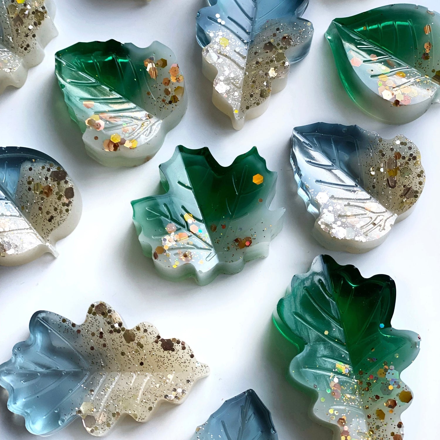 Winterblätter-Set - Grün [4 Stück]