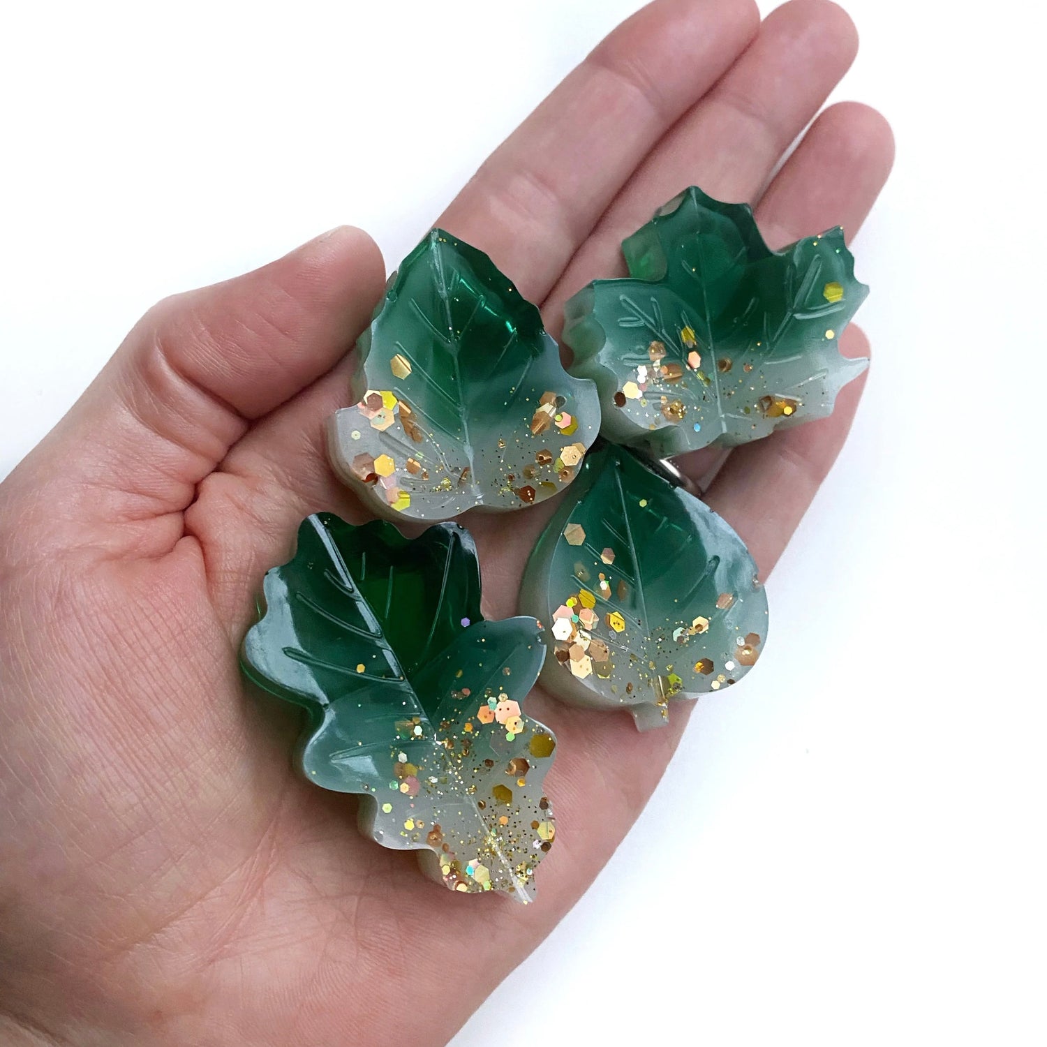 Winterblätter-Set - Grün [4 Stück]
