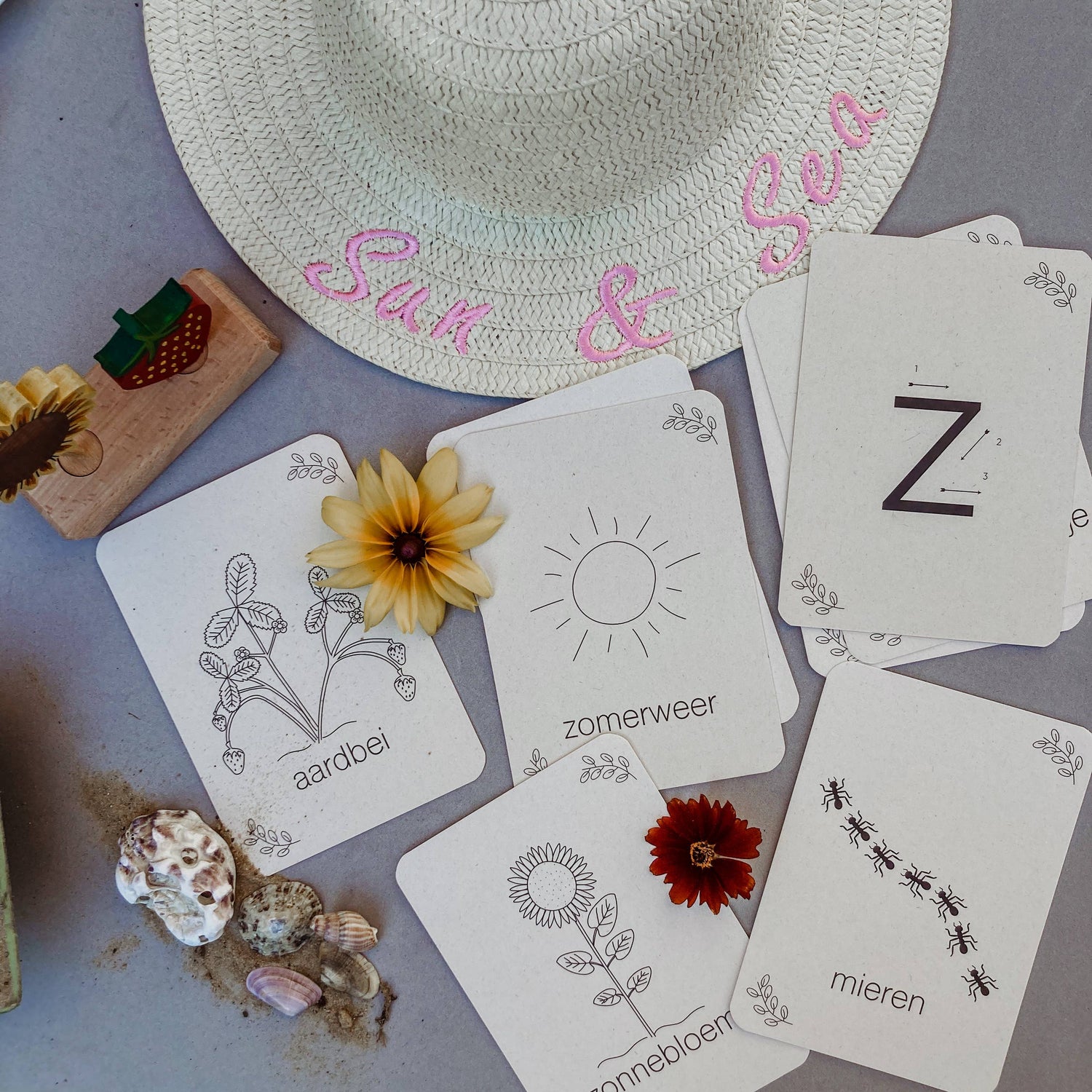 Sommer-Lernkarten - Lernspielzeug - Montessori