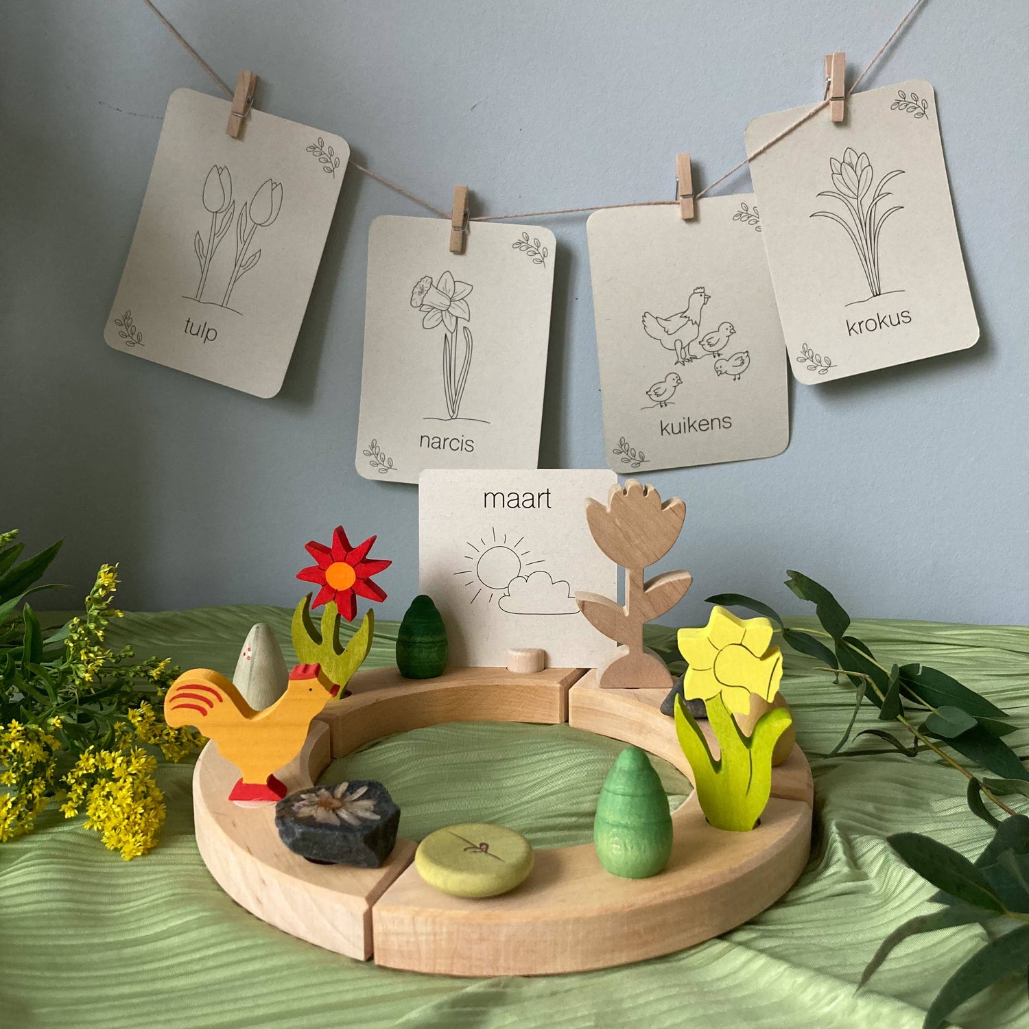 Frühlings-Lernkarten - Lernspielzeug - Jahreszeitentisch