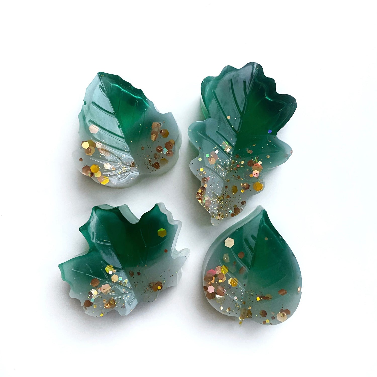Winterblätter-Set - Grün [4 Stück]