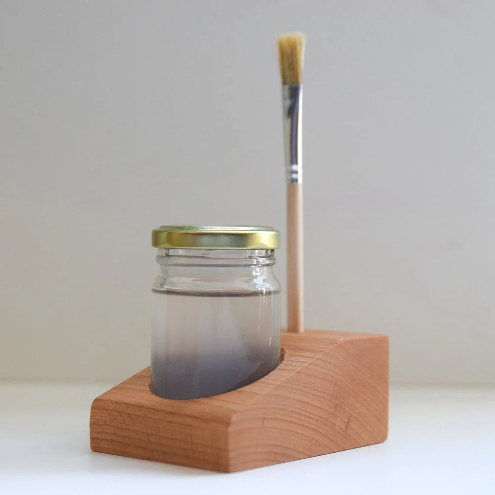 Grennn Leimtopfhalter Buche inkl. Topf + Pinsel