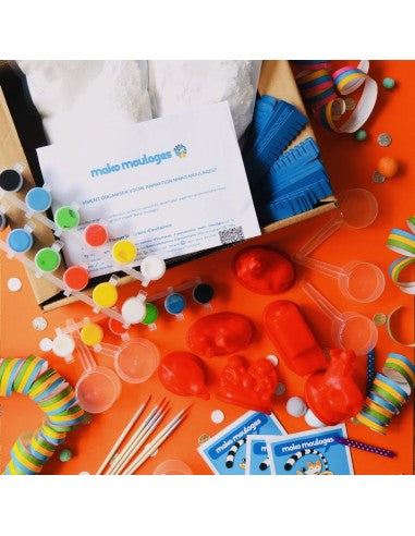 Mako Moulages - Verjaardagsbox voor 6 kinderen Wilde dieren en Jeep