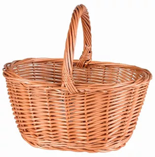 Rieten mandje. 26x20x24 cm.