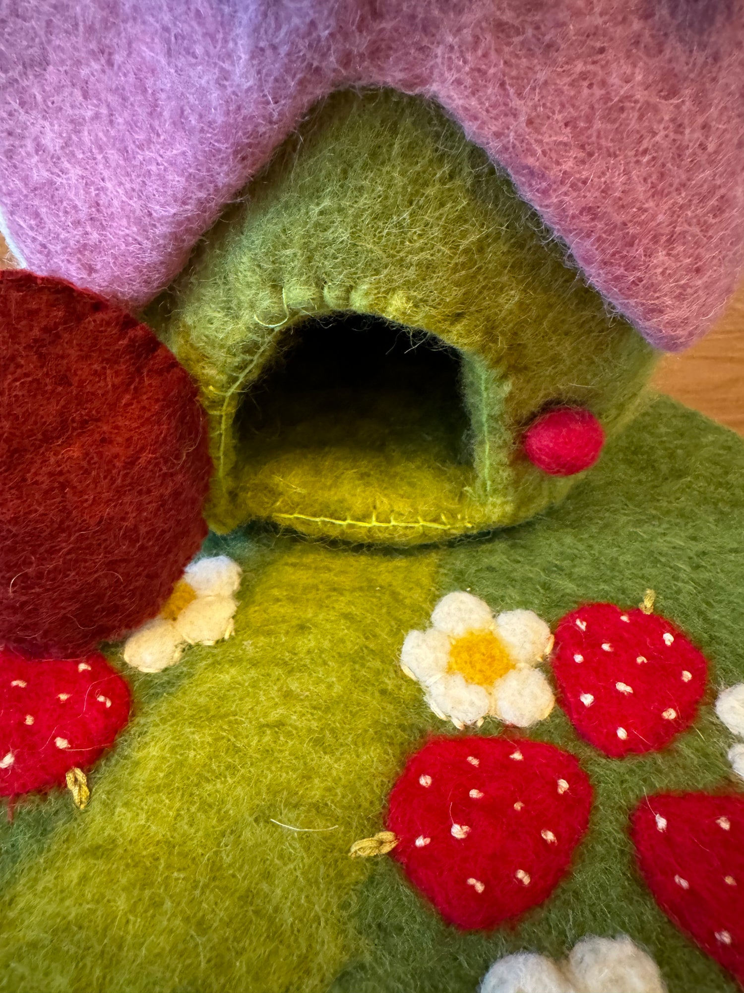 Erdbeerhaus aus Wollfilz