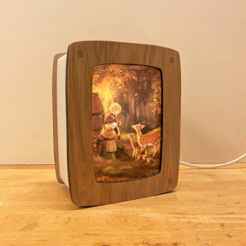 Landkartenlampe Eichenholz | Deluxe-Version