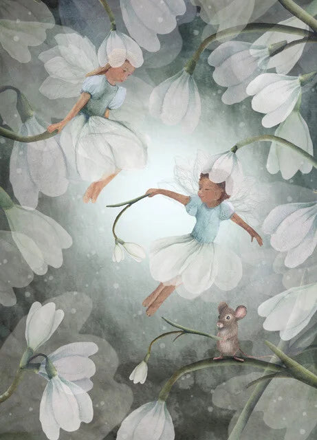 Schneeglöckchen wackeln | Klugscheißer-Postkarte