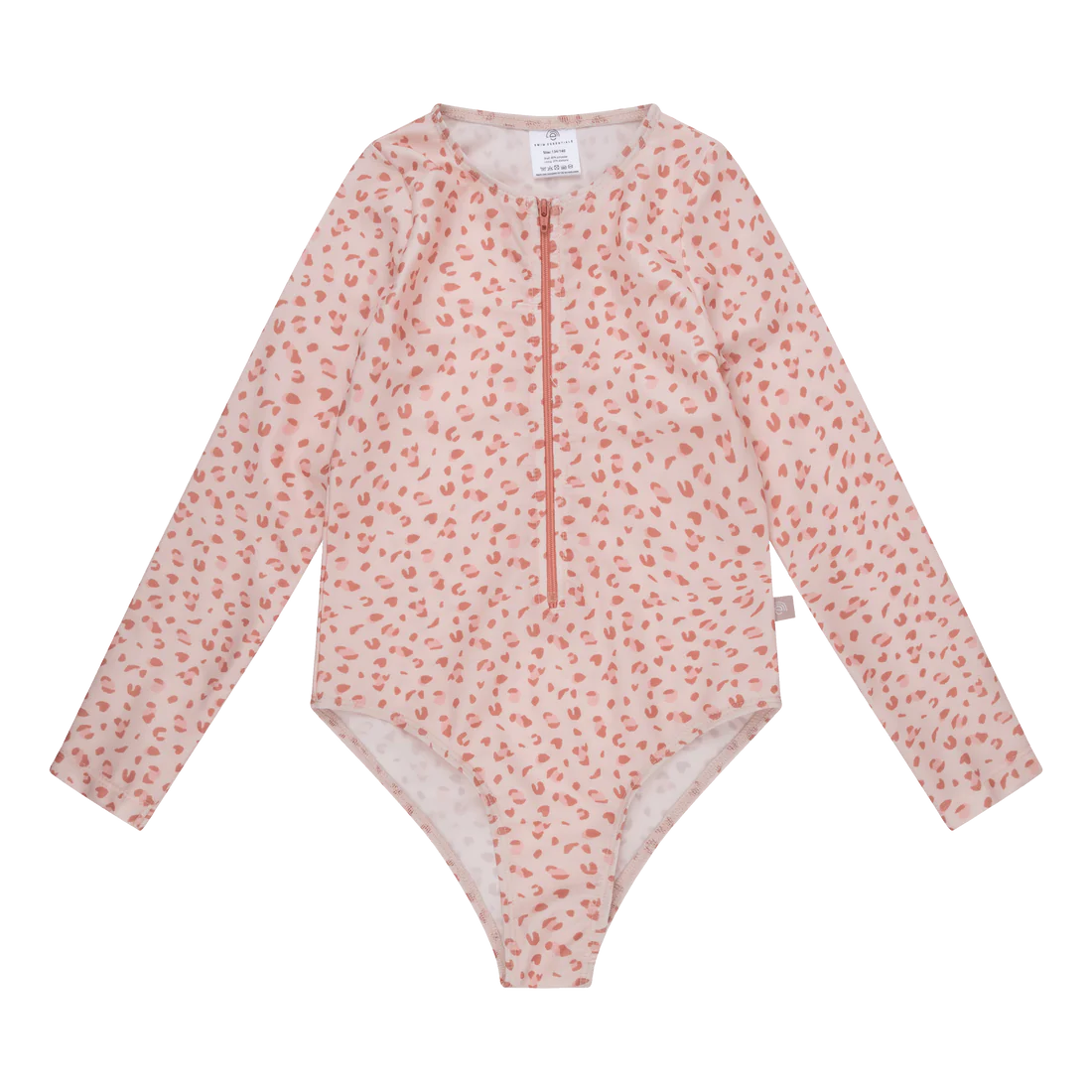UV-Langarm-Badeanzug mit altem Pink-Panther-Print 