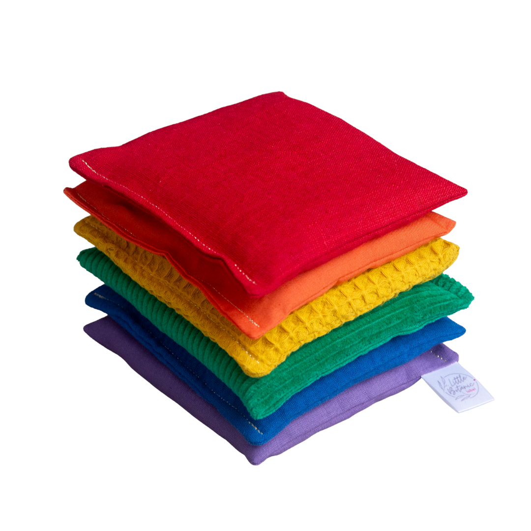 Sensorische pittenzakjes - Regenboog - 6 stuks