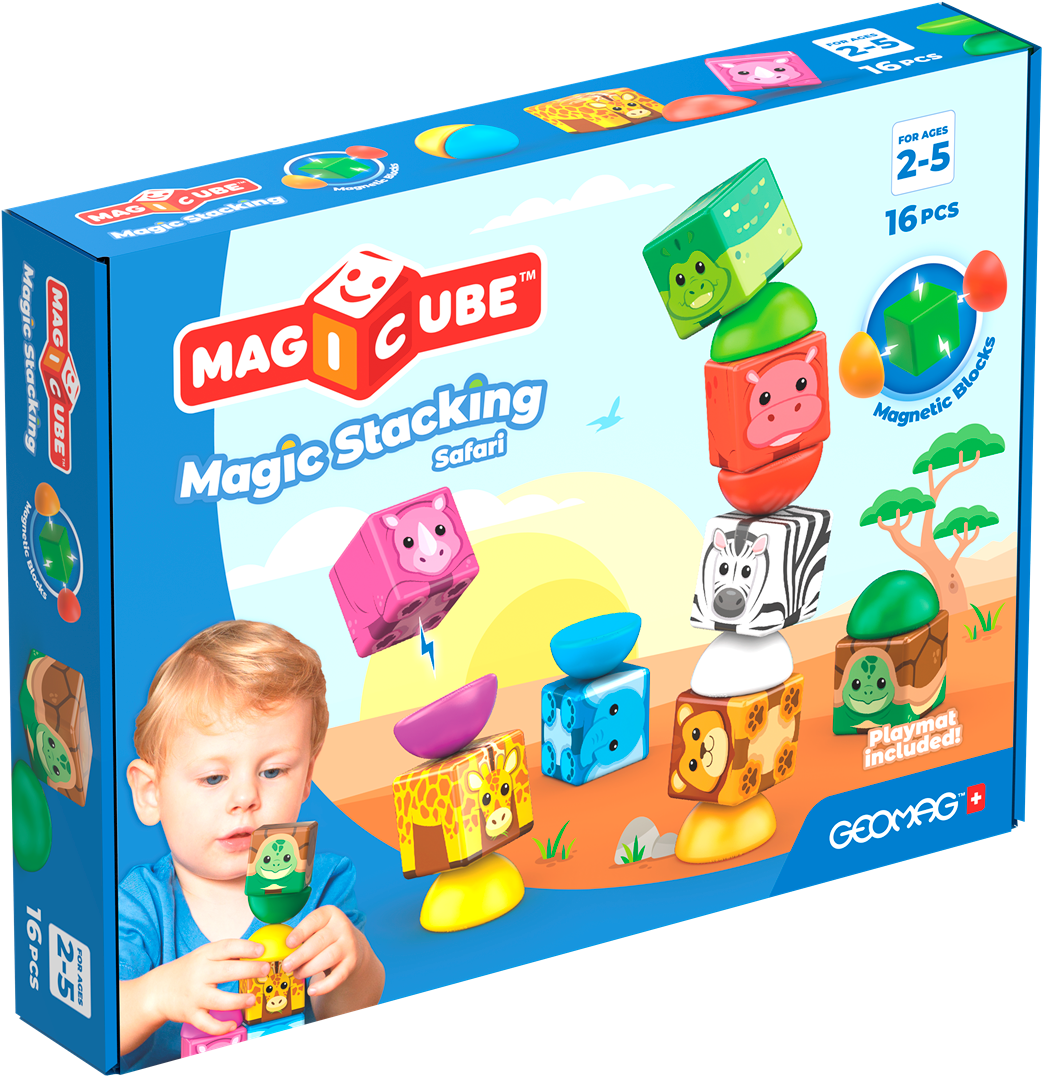 Geomag Magicube Blocks Stacking Safari ( 16 )- Bekroond Educatief Speelgoed