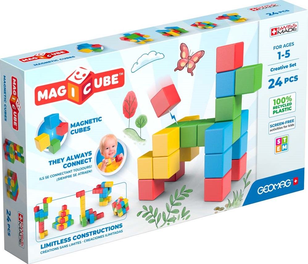 Geomag Magicube Recycled Creative Set 24-delig | Magnetisch speelgoed | 1-5 jaar