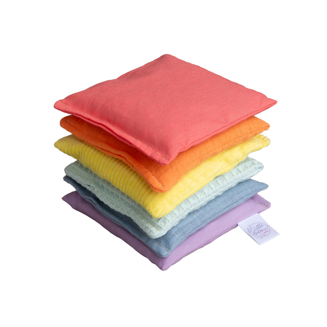 Sensorische pittenzakjes - Pastel - 6 stuks