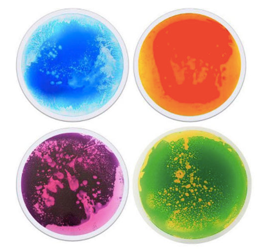 Sensorische Spielplättchen – (rund) in 5 verschiedenen Farben.