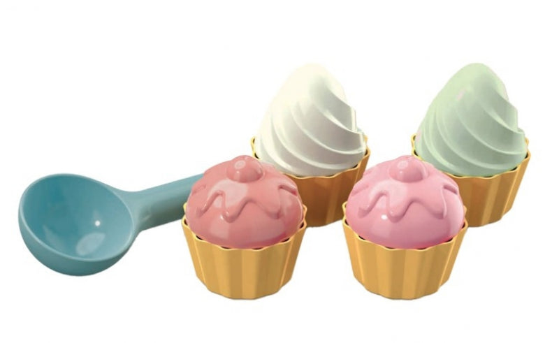 Zandset cupcake (9-delig) pastel